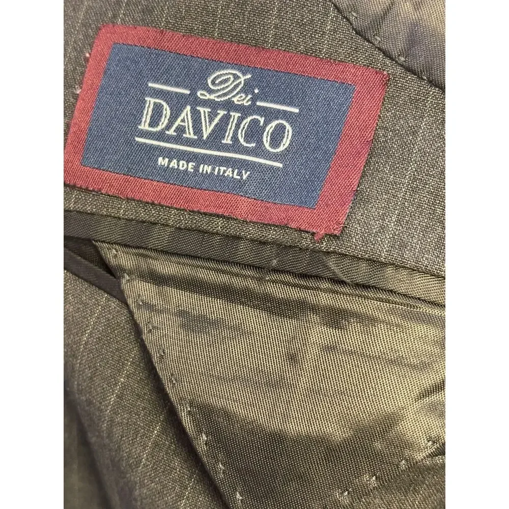 Dei Davico Blazer Mens Size 42R Gray Pinstripe Wool Suit Jacket Made In Italy